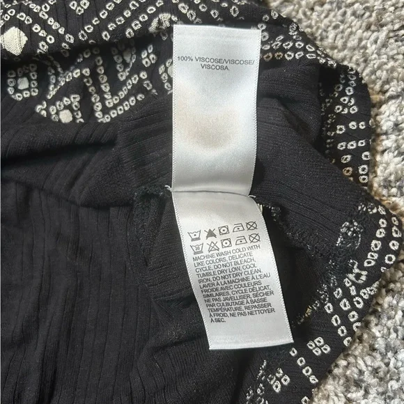 Lucky Brand Women’s Black & White Patterned Blouse XL Paisley Long Sleeve - Picture 12 of 14